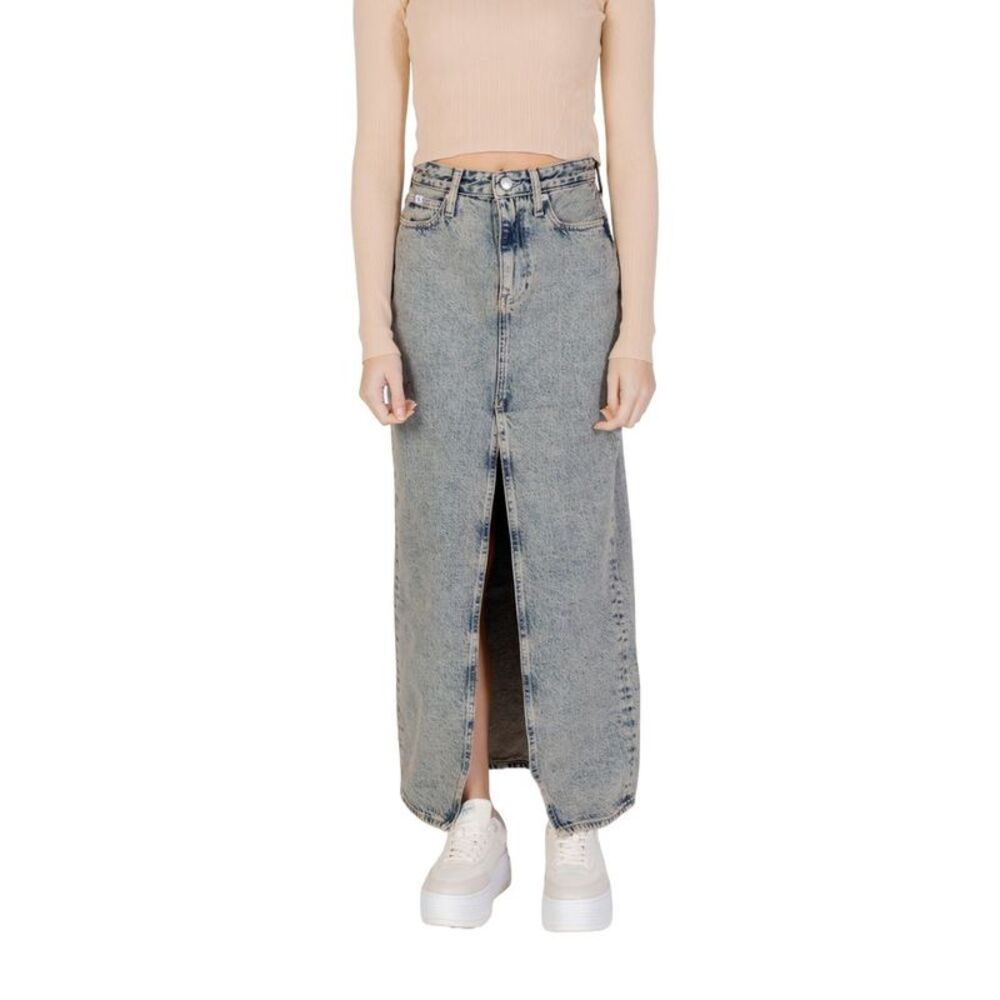 Calvin Klein Jeans Blue Cotton Long Women's Skirt